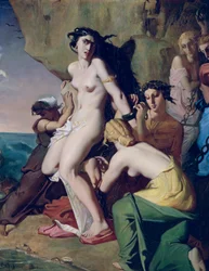 Andromédát a néreiszek a sziklához kötözik, 1840